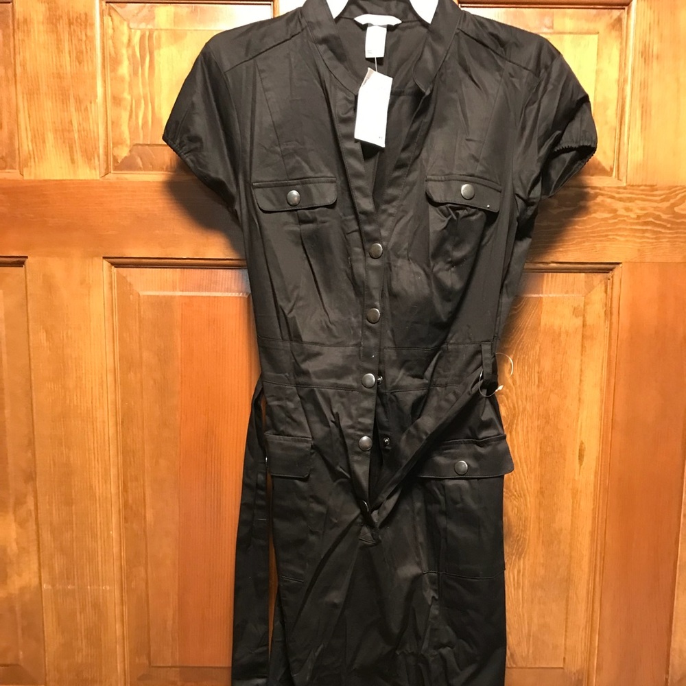 Belted black dress